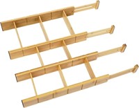 (N) Bamboo Drawer Dividers with Inserts and Labels