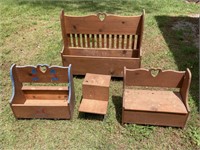 4 Wood  Items - benches