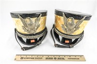 (2) Vintage Marching Band Helmets