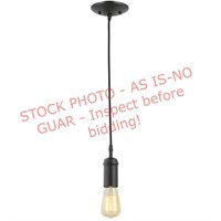 1-Light Vintage Edison Matte Black Mini Pendant