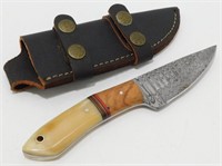 4" Damascus Blade Knife - 8" Overall, Comes with