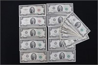(20) vintage $2.00 bills – various series