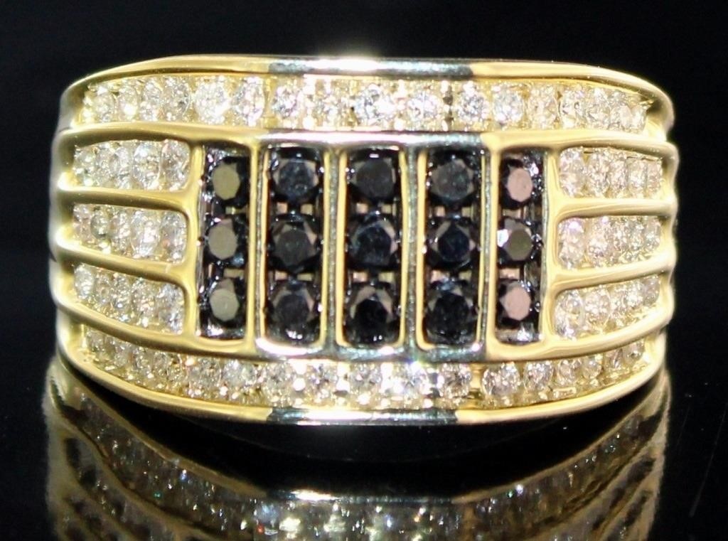 10kt Gold 1.50 ct Black & White Diamond Ring