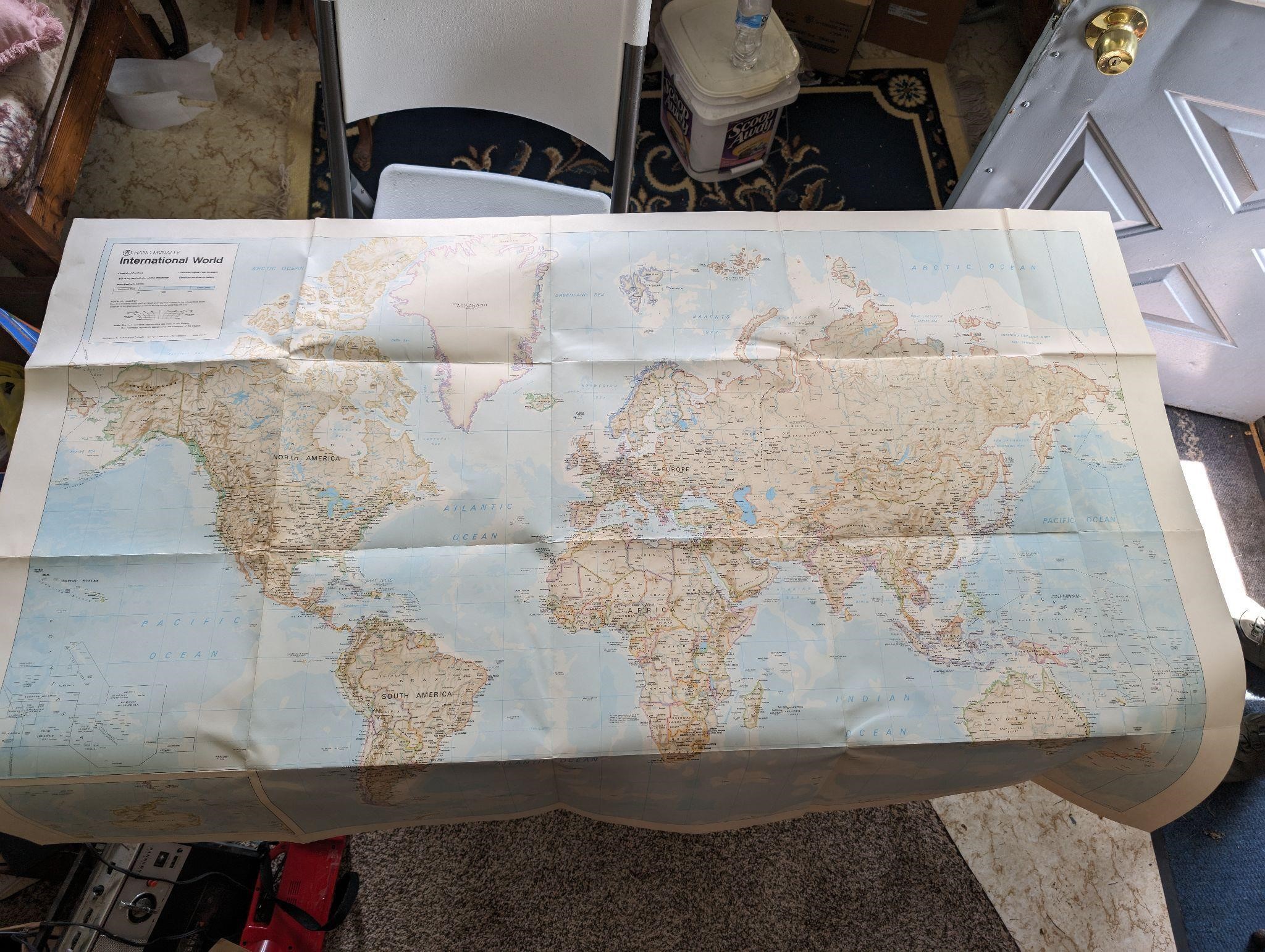 Vintage Rand McNally International World Map
