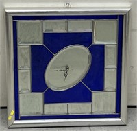 Mirrored & Blue Glass Wall Clock