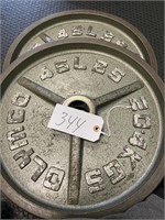 (2) 45 lbs Metal Weight Plates