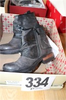 Black Leather Booties (Size 37)