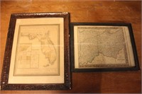 Framed Maps of Indiana/Ohio and Florida