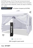 OUTFINE Canopy 10'x10' Pop Up Commercial Instant