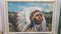 AMERICAN INDIAN PAINTED AND SIGNED BY ELIAS