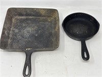 Cast-iron Square skillet, unmarked and small