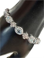 Natural 6.04 ct Aquamarine & Zircon Bracelet