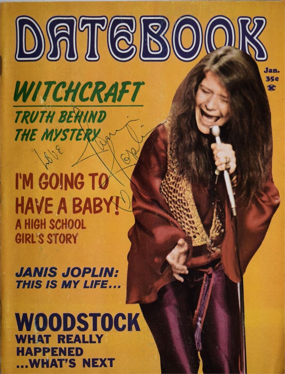 Janis Joplin signed magazine