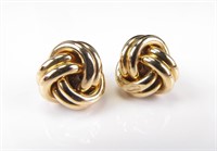 Pair of 14K Yellow Gold Love Knot Earrings