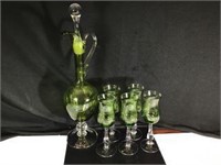 Art Glass Liquor Decanter Set