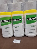 3 Containers Apple Cleaning Supplies surface wipes