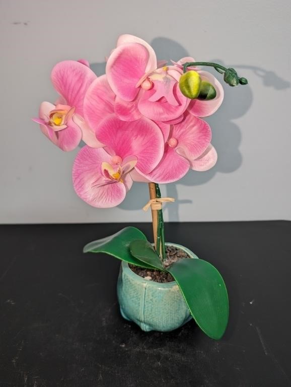 Faux Orchid in Planter