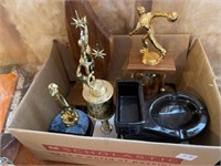 BOX LOT OF TROPHIES