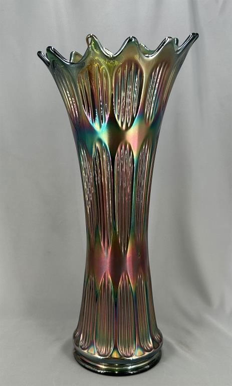 Diamond Rib 18" funeral vase - green