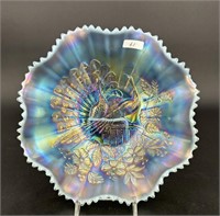 Peacocks ruffled bowl w/ribbed back