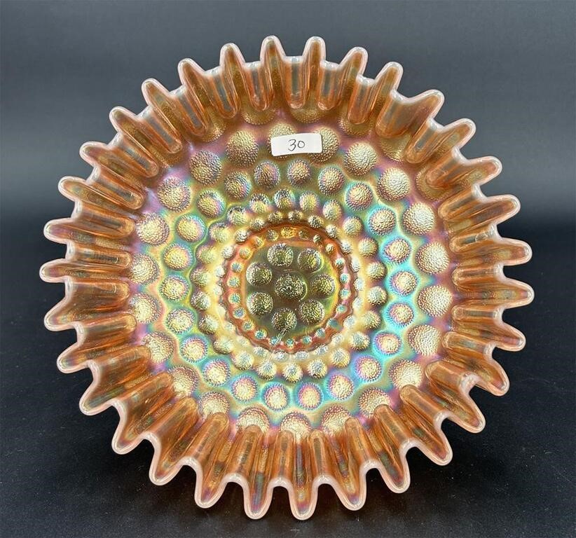 Coin Dot CRE 9" bowl - peach opal