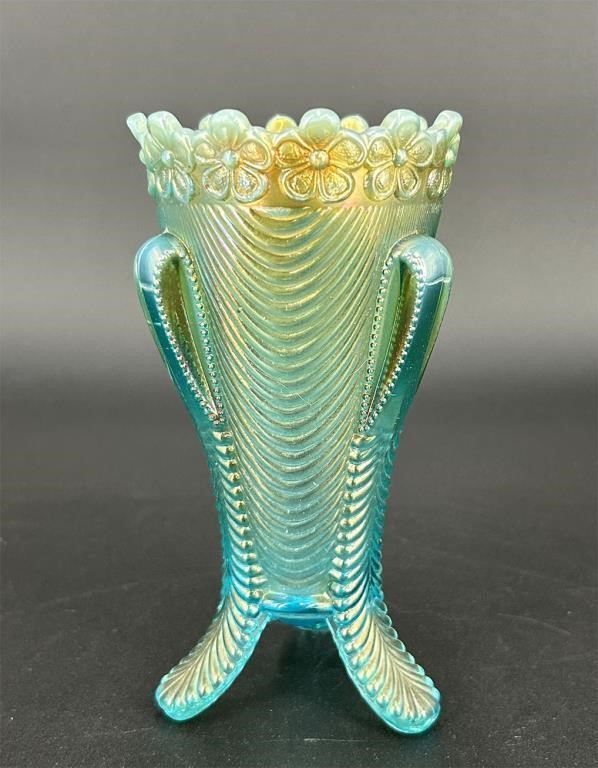 Daisy & Drape flared out vase - aqua opal