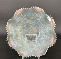 Embroidered Mums ruffled bowl w/plain back