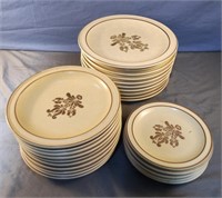 Vintage Pfaltzgraff Village stoneware plates.