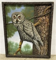 (RK) Dimitri and Clark Oil Painted Embossed Owl