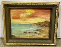 (RK) L.Kugler Beach Oil Painting 13” x 11”