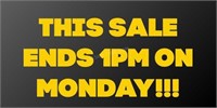 Sale Ends 1PM on Monday!