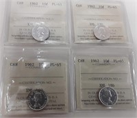 Canada 1962 Prooflike 10 Cent (dime) Coin Collecti