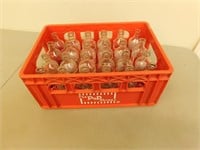 Pop shoppe collectable bottles and caddy 12X18X8