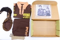 Davy Crockett 3-pc Costume Set in Orig Box w/Photo