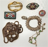 GOOD LOT OF 1920'S JEWELRY INCL MICRO MOSAIC