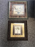 2 Pieces Framed Floral Art