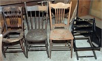 8 assorted antique chairs