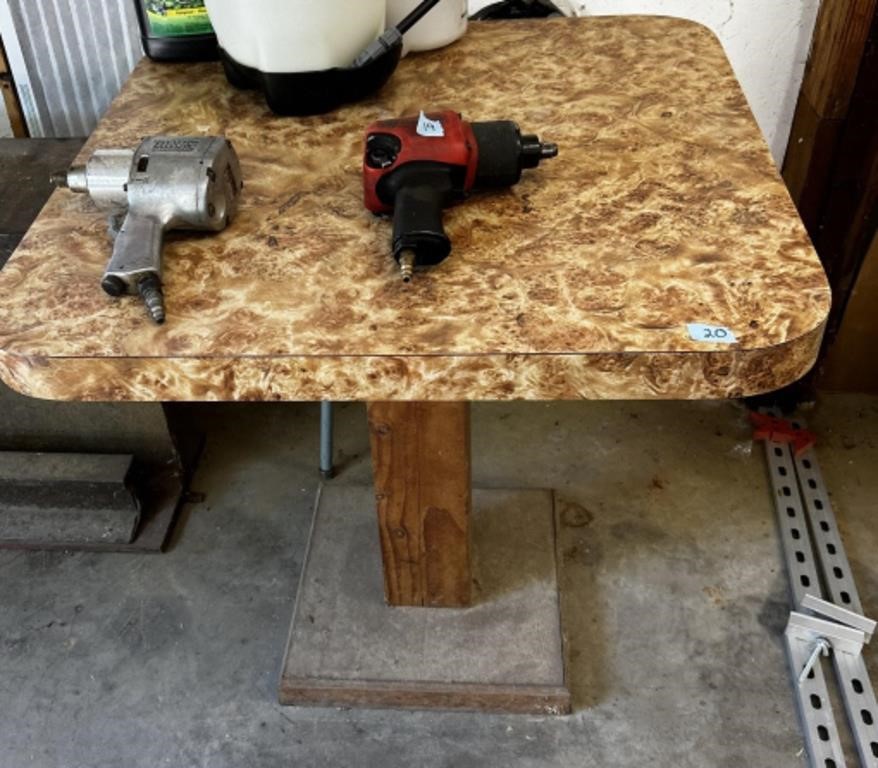 30" square pedestal table, only