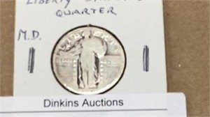 1929 liberty standing quarter silver coin