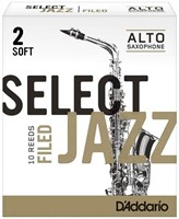 Select Jazz Alto Sax Reeds 2 Strength Soft