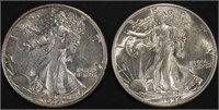 1934 BU & 1934-S XF WALKING LIBERTY HALF DOLLARS