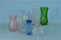 Assorted Glass Vases and Serving Plate