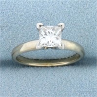 Certified 1ct Princess Diamond Solitaire Engagemen