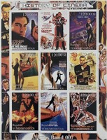 James Bond History of Cinema stamp sheet