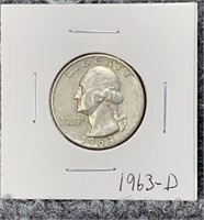 1963-D Silver Washington Quarter