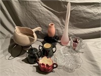VTG Ceramic Fondu Pot & Pottery+Glass Ware