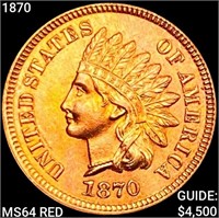 1870 Indian Head Cent HIGH GRADE +