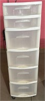 6 drawer plastic rolling storage bin