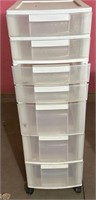 7 drawer plastic rolling storage bin 43