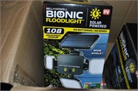 4 new in box bionic solar powered floodlights